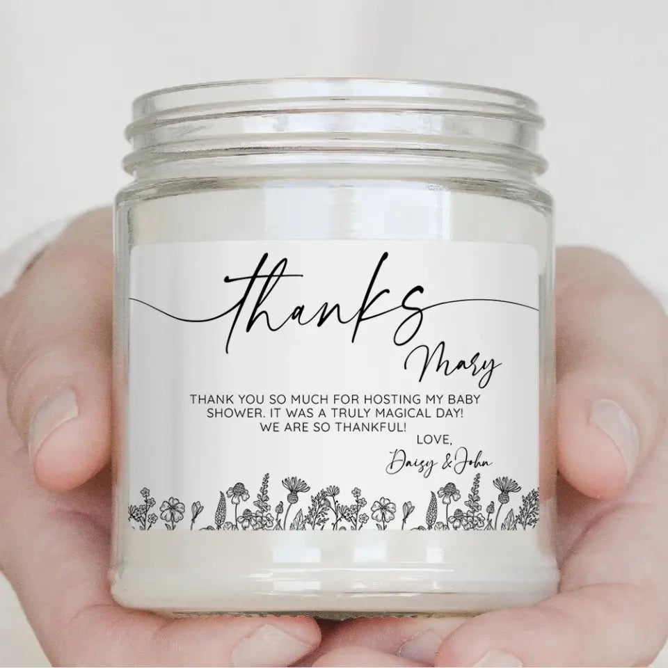Thank You So Much For Hosting My Baby Shower Personalized Scented Candle