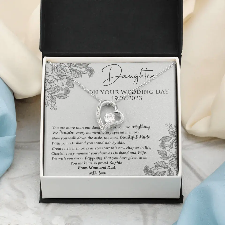On Your Wedding Day Personalized Necklace Gift For Daughter On Wedding Day