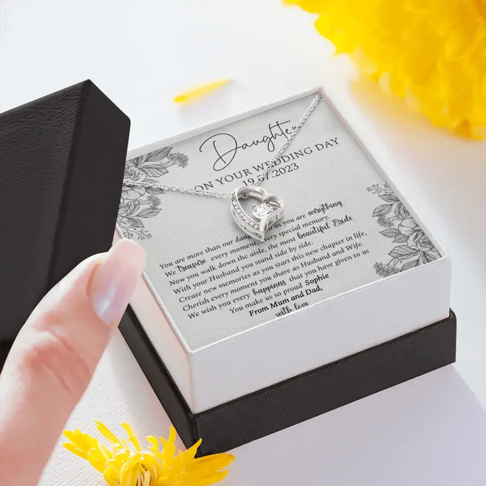 On Your Wedding Day Personalized Necklace Gift For Daughter On Wedding Day