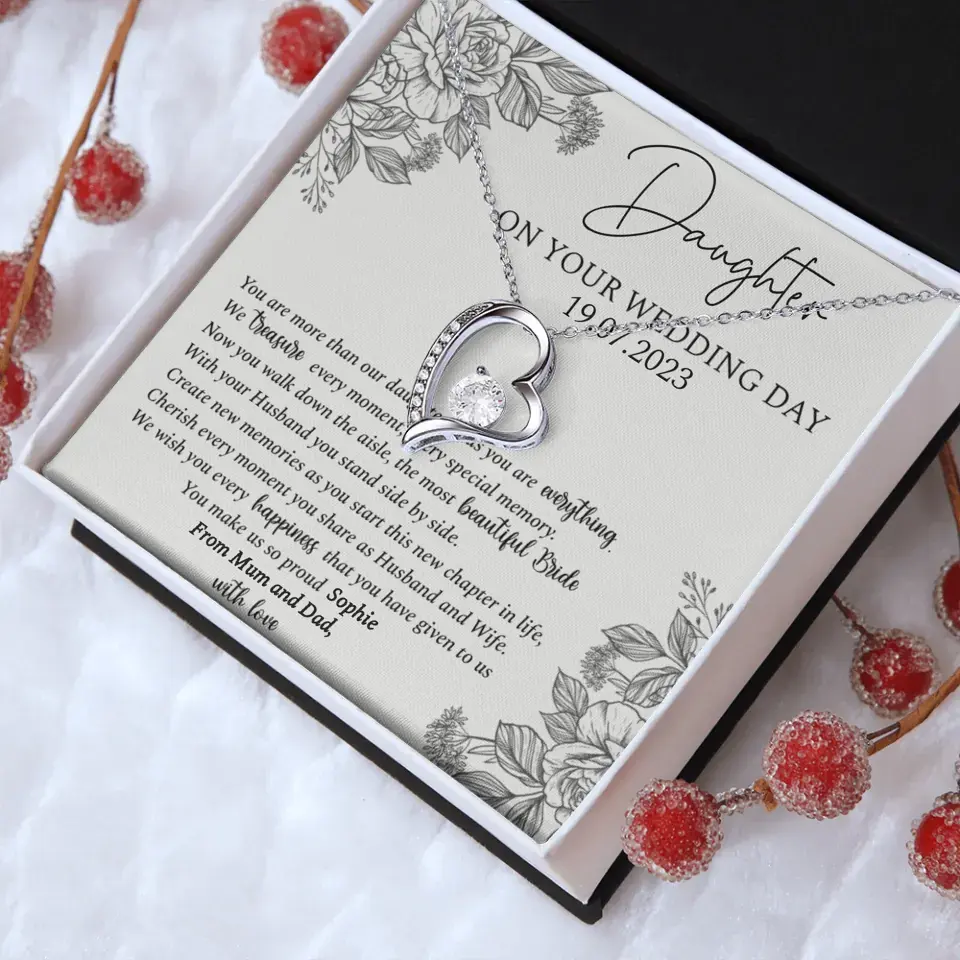 On Your Wedding Day Personalized Necklace Gift For Daughter On Wedding Day