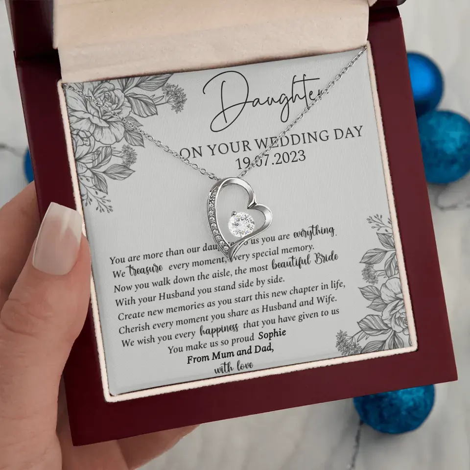 On Your Wedding Day Personalized Necklace Gift For Daughter On Wedding Day