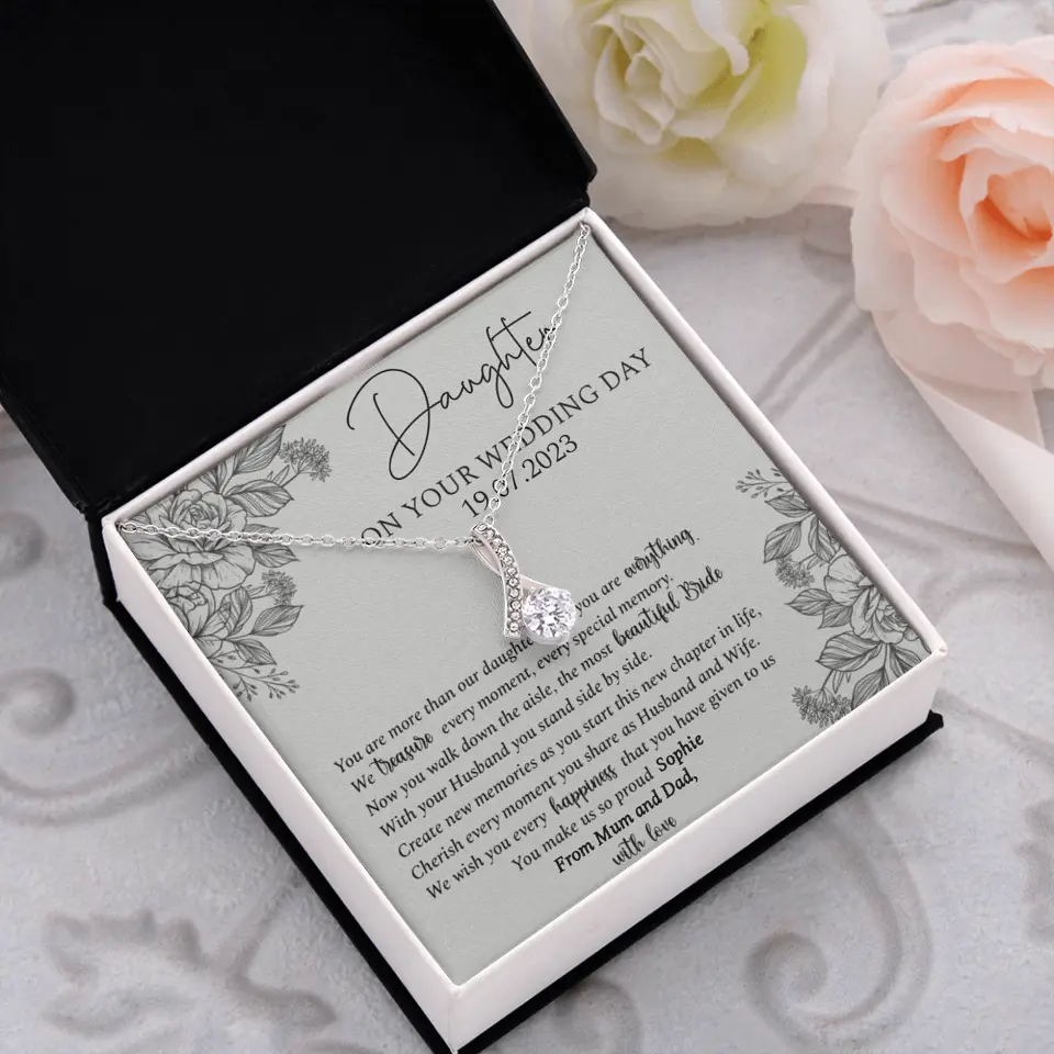On Your Wedding Day Personalized Necklace Gift For Daughter On Wedding Day