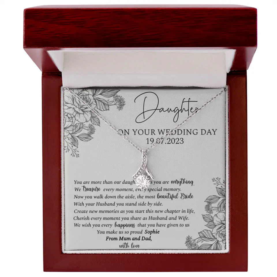 On Your Wedding Day Personalized Necklace Gift For Daughter On Wedding Day