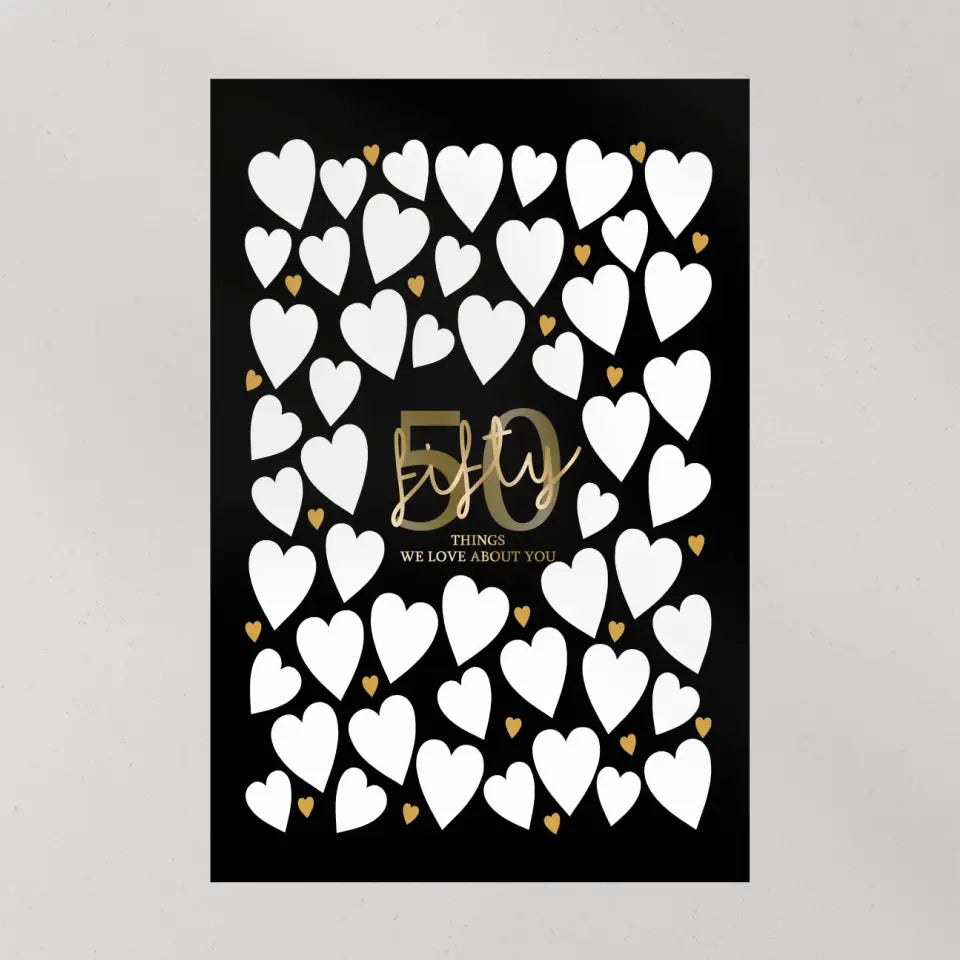 Write Your Own 40 50 60 70 80 90 Things We Love About You - Canvas Poster Wall Art - Best Birthday Gift For Family - For Older Parents/Grandparents