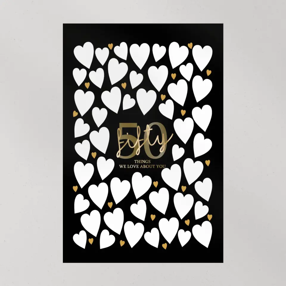 Write Your Own 40 50 60 70 80 90 Things We Love About You - Canvas Poster Wall Art - Best Birthday Gift For Family - For Older Parents/Grandparents