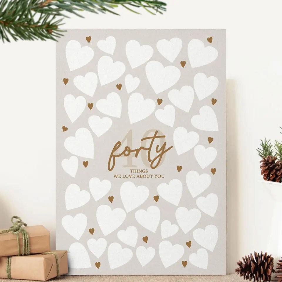 Write Your Own 40 50 60 70 80 90 Things We Love About You - Canvas Poster Wall Art - Best Birthday Gift For Family - For Older Parents/Grandparents