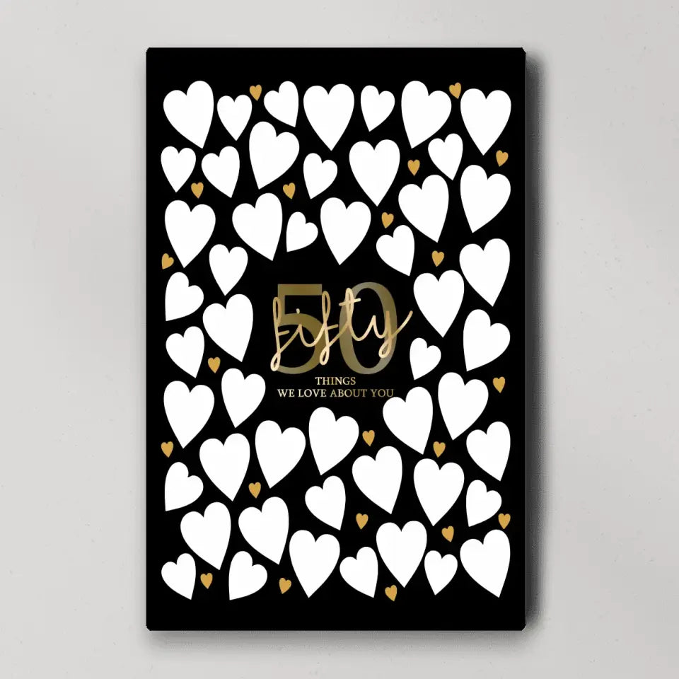 Write Your Own 40 50 60 70 80 90 Things We Love About You - Canvas Poster Wall Art - Best Birthday Gift For Family - For Older Parents/Grandparents