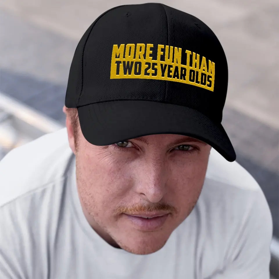 More Fun Than Two Double Age-Year-Olds Personalized Cap Birthday Gift For Dad