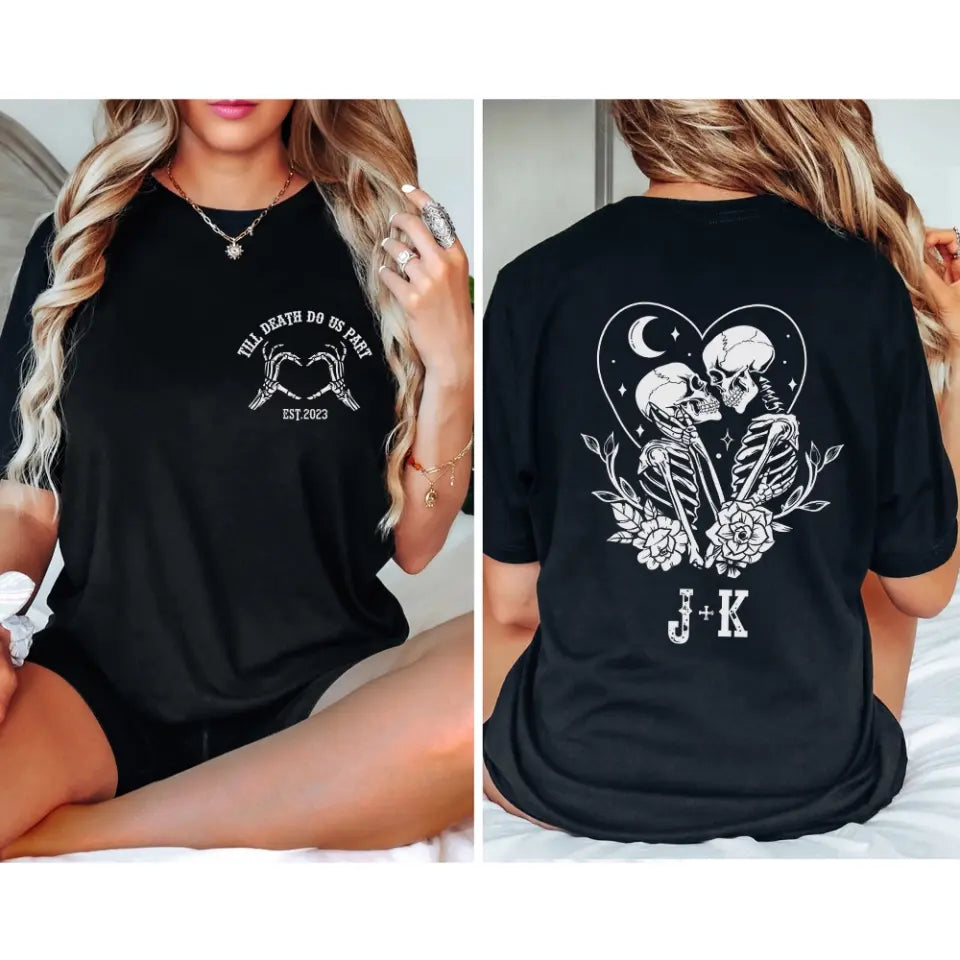 Till Death Do Us Apart Personalized G500 T-Shirt Gift For Couple