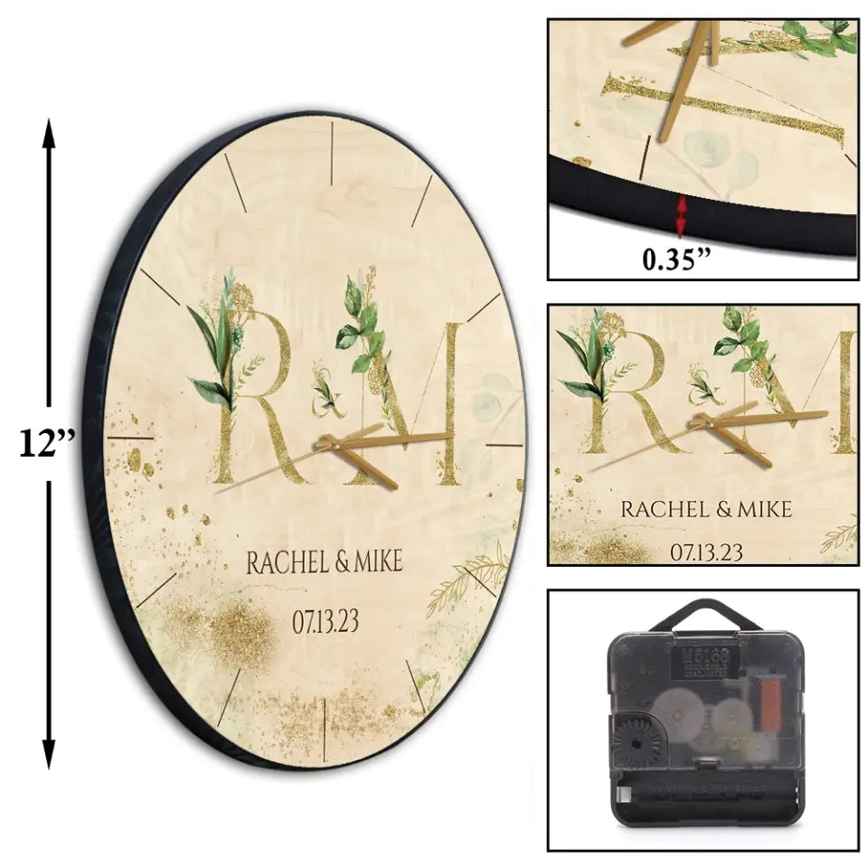 Choose Letters - Personalized Wall Clock - Gift For Anniversary Couple | 307IHPBNWC807