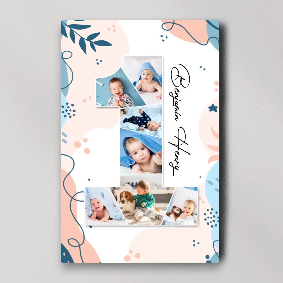 One Year Old - Upload Photo Canvas/Poster - Birthday Gift | 305IHPLNCA613