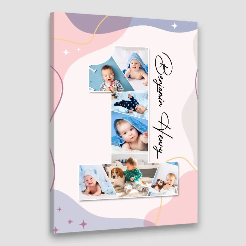 One Year Old - Upload Photo Canvas/Poster - Birthday Gift | 305IHPLNCA613