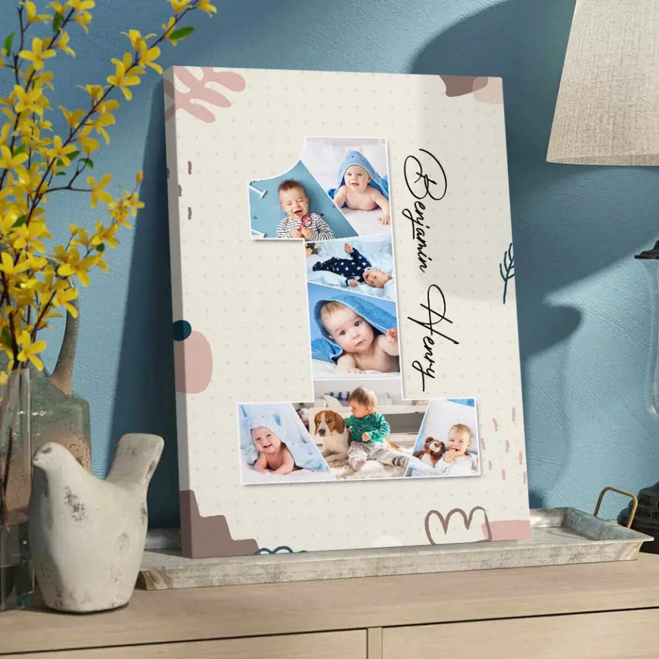 One Year Old - Upload Photo Canvas/Poster - Birthday Gift | 305IHPLNCA613