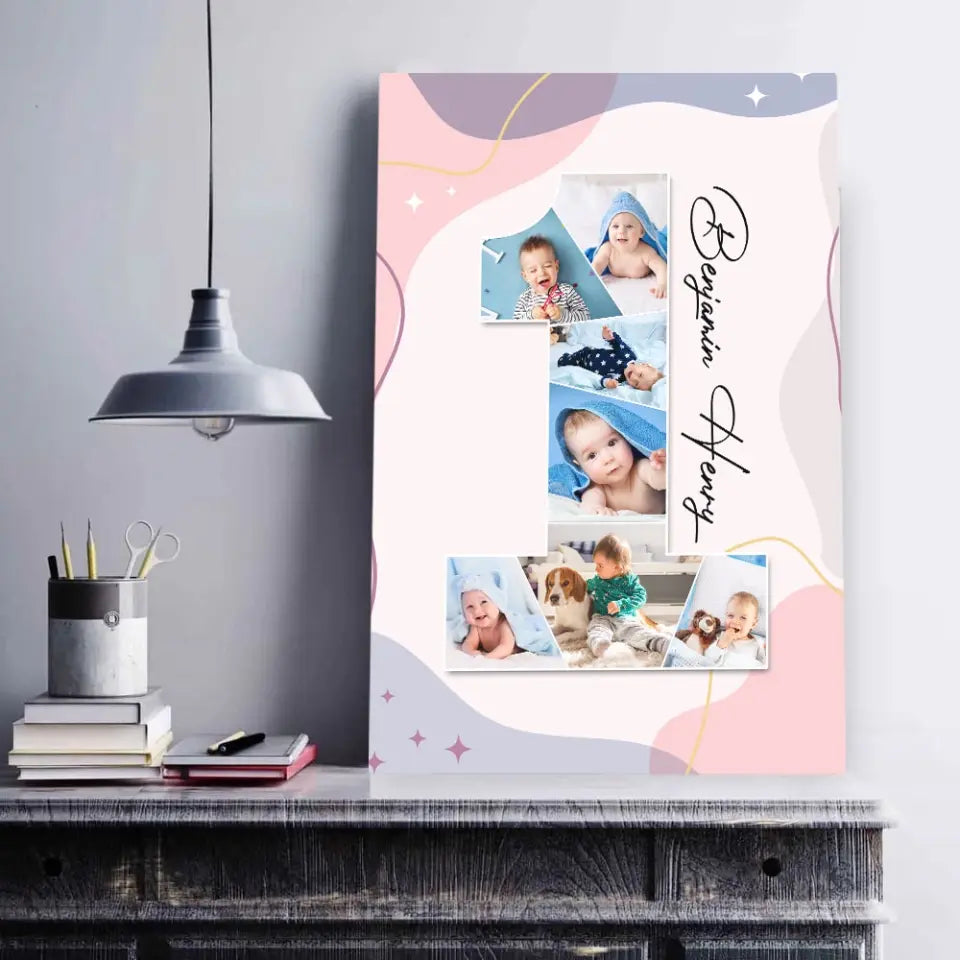 One Year Old - Upload Photo Canvas/Poster - Birthday Gift | 305IHPLNCA613