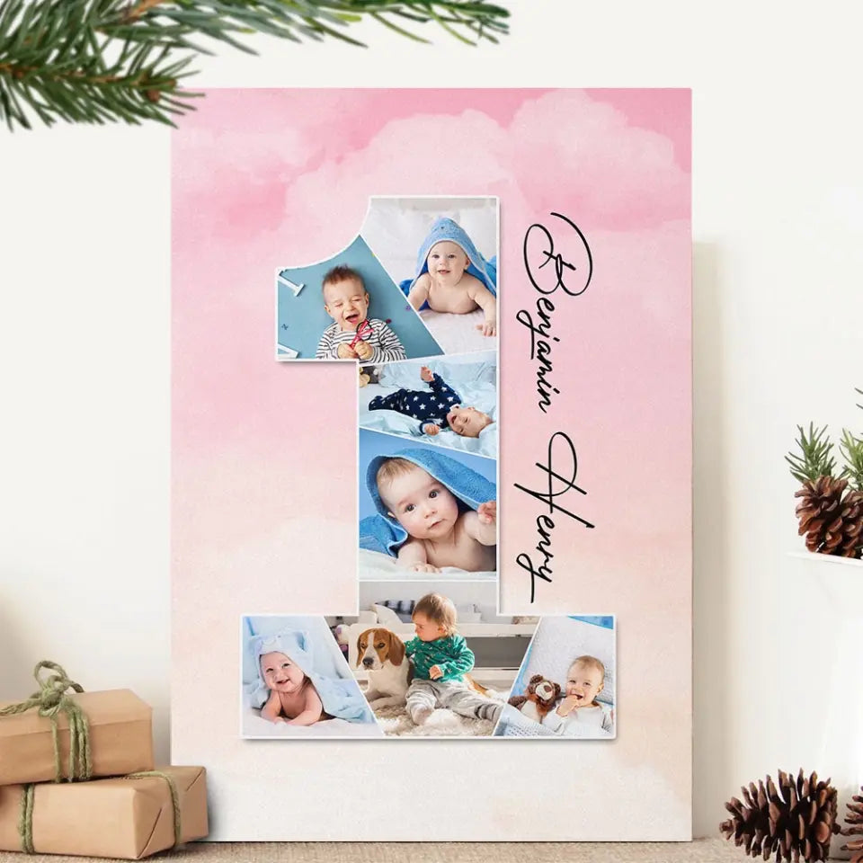 One Year Old - Upload Photo Canvas/Poster - Birthday Gift | 305IHPLNCA613