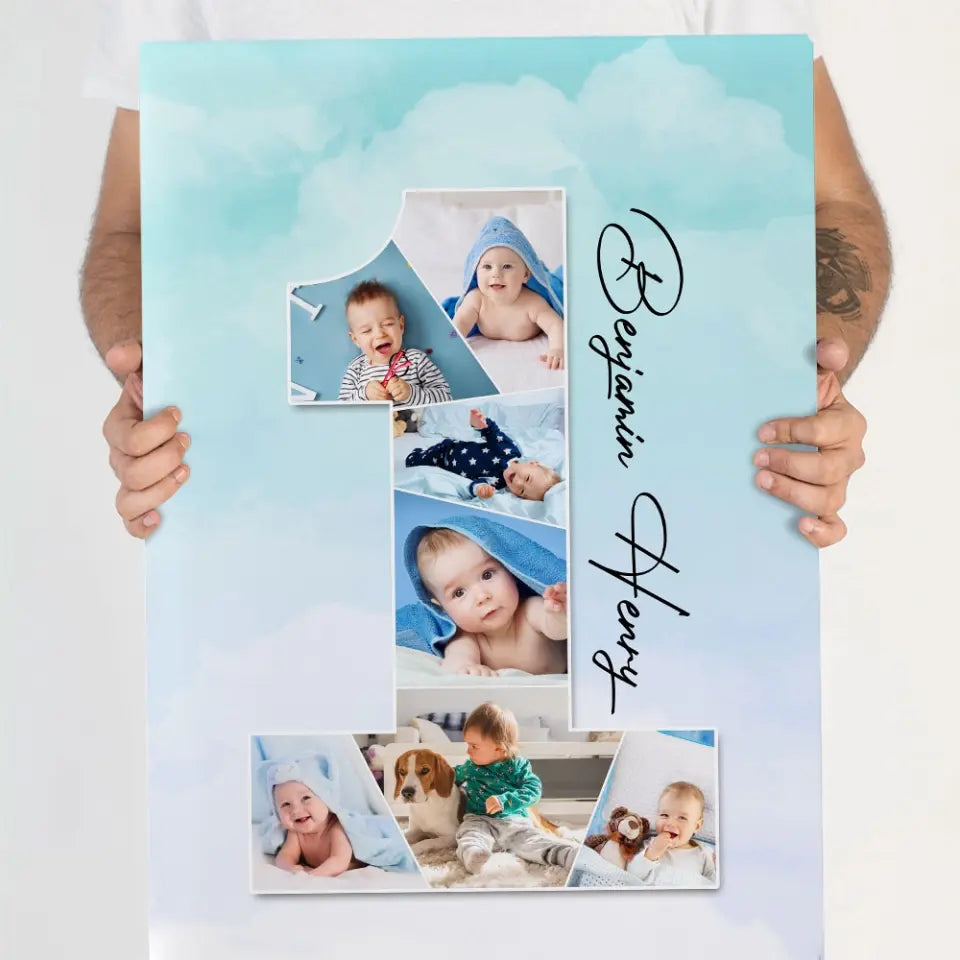 One Year Old - Upload Photo Canvas/Poster - Birthday Gift | 305IHPLNCA613