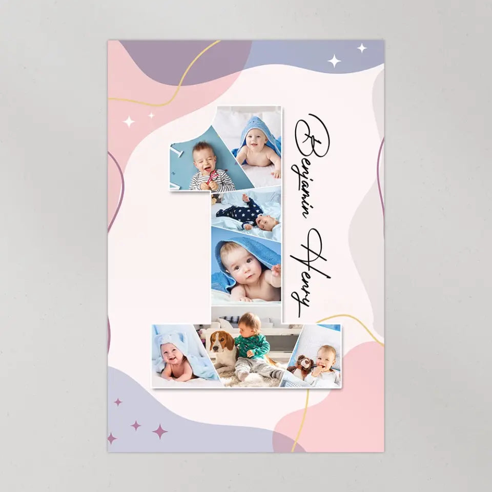One Year Old - Upload Photo Canvas/Poster - Birthday Gift | 305IHPLNCA613