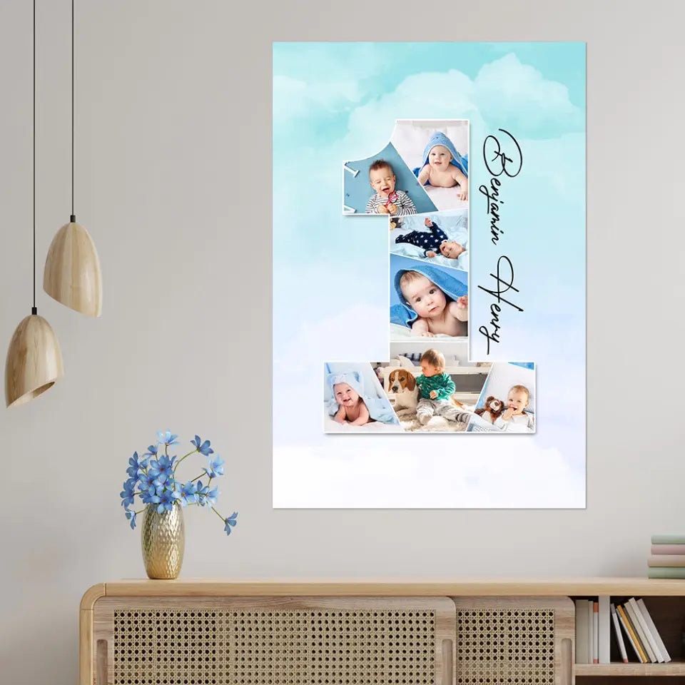One Year Old - Upload Photo Canvas/Poster - Birthday Gift | 305IHPLNCA613