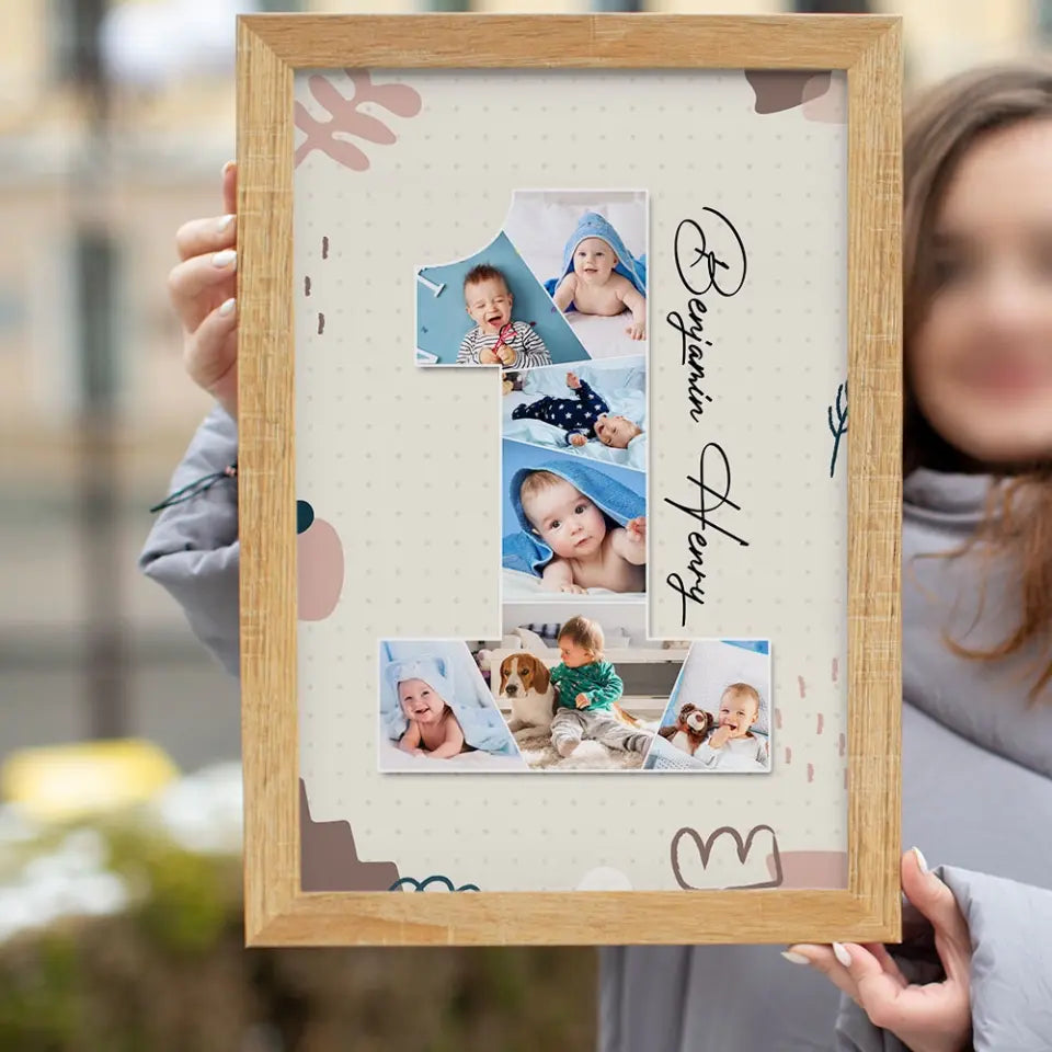 One Year Old - Upload Photo Canvas/Poster - Birthday Gift | 305IHPLNCA613