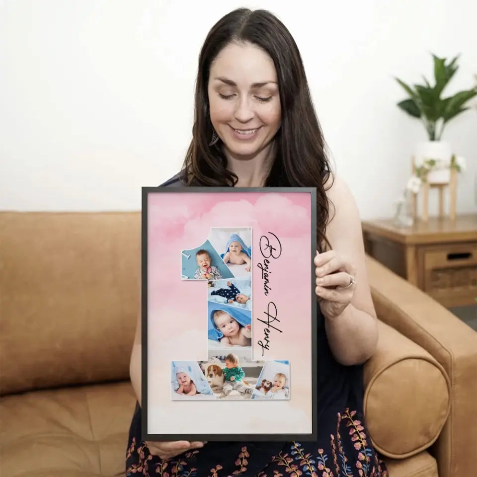 One Year Old - Upload Photo Canvas/Poster - Birthday Gift | 305IHPLNCA613