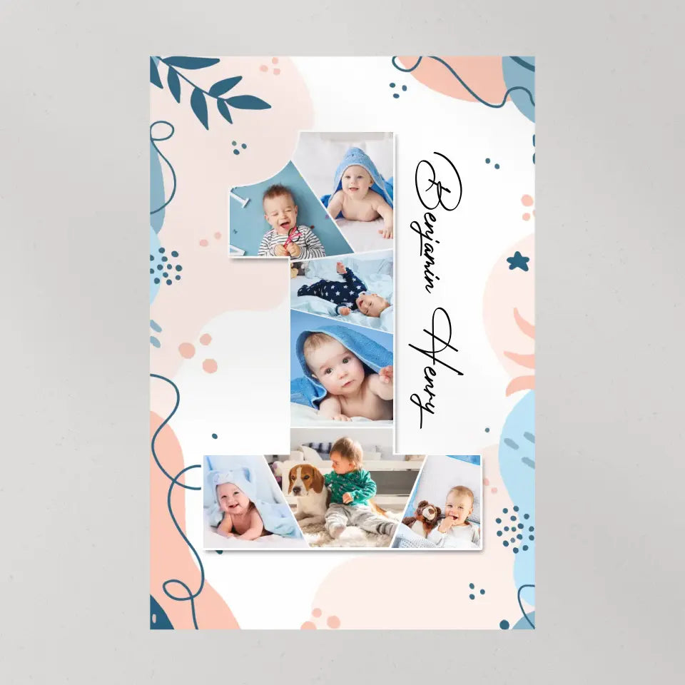 One Year Old - Upload Photo Canvas/Poster - Birthday Gift | 305IHPLNCA613