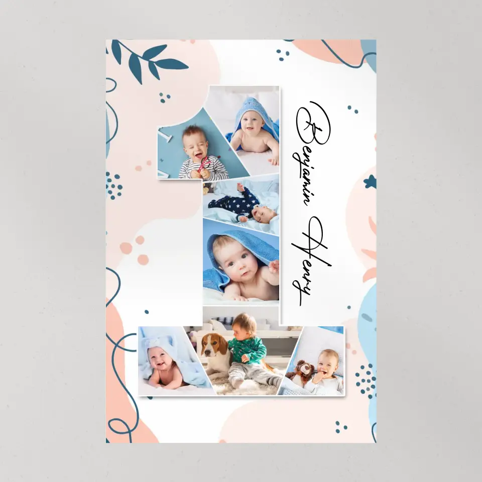 One Year Old - Upload Photo Canvas/Poster - Birthday Gift | 305IHPLNCA613