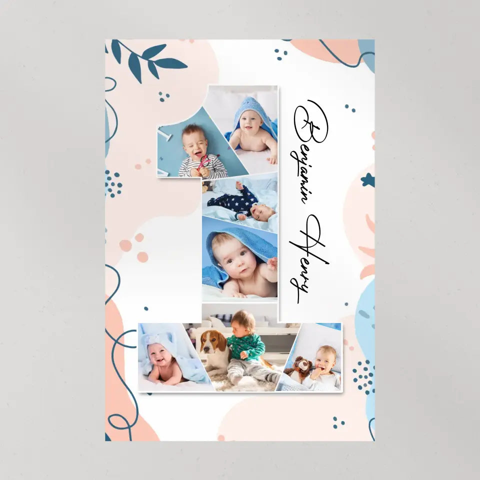 One Year Old - Upload Photo Canvas/Poster - Birthday Gift | 305IHPLNCA613