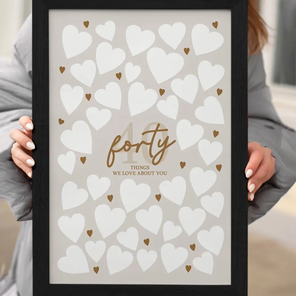 Write Your Own 40 50 60 70 80 90 Things We Love About You - Canvas Poster Wall Art - Best Birthday Gift For Family - For Older Parents/Grandparents