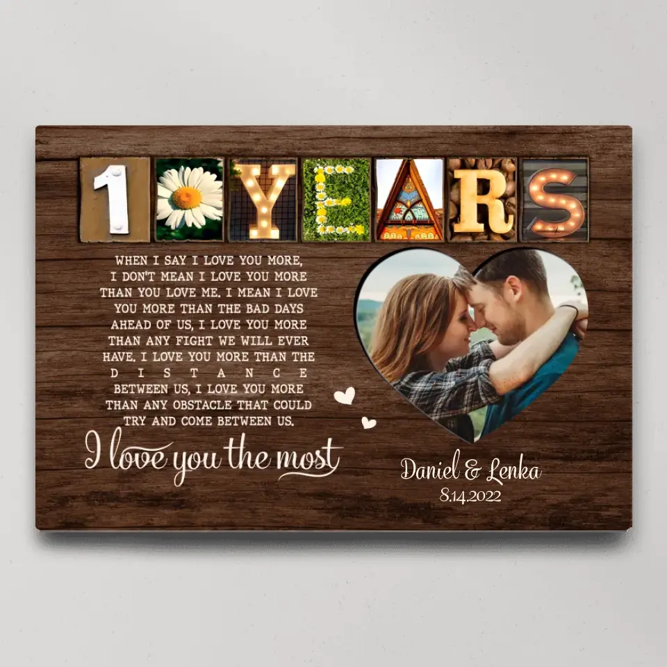 10 Years Anniversary - Personalized Canvas Poster - Gift For 10 Years Anniversary | 307IHPNPCA878
