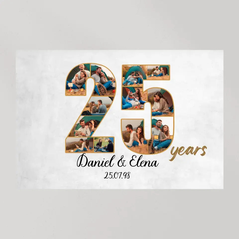 25 Years Anniversary - Canvas Wall Art - Gift For 25 Year Anniversary Birthday | 307IHPNPCA859
