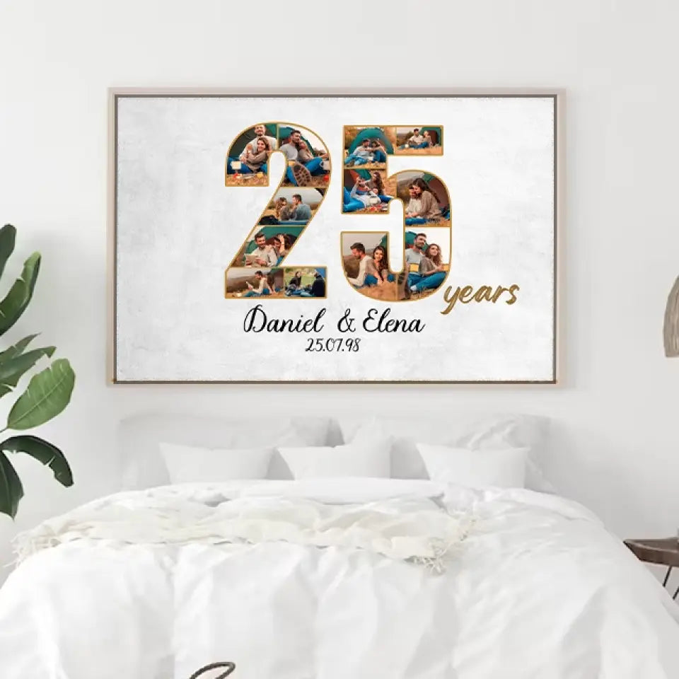 25 Years Anniversary - Canvas Wall Art - Gift For 25 Year Anniversary Birthday | 307IHPNPCA859