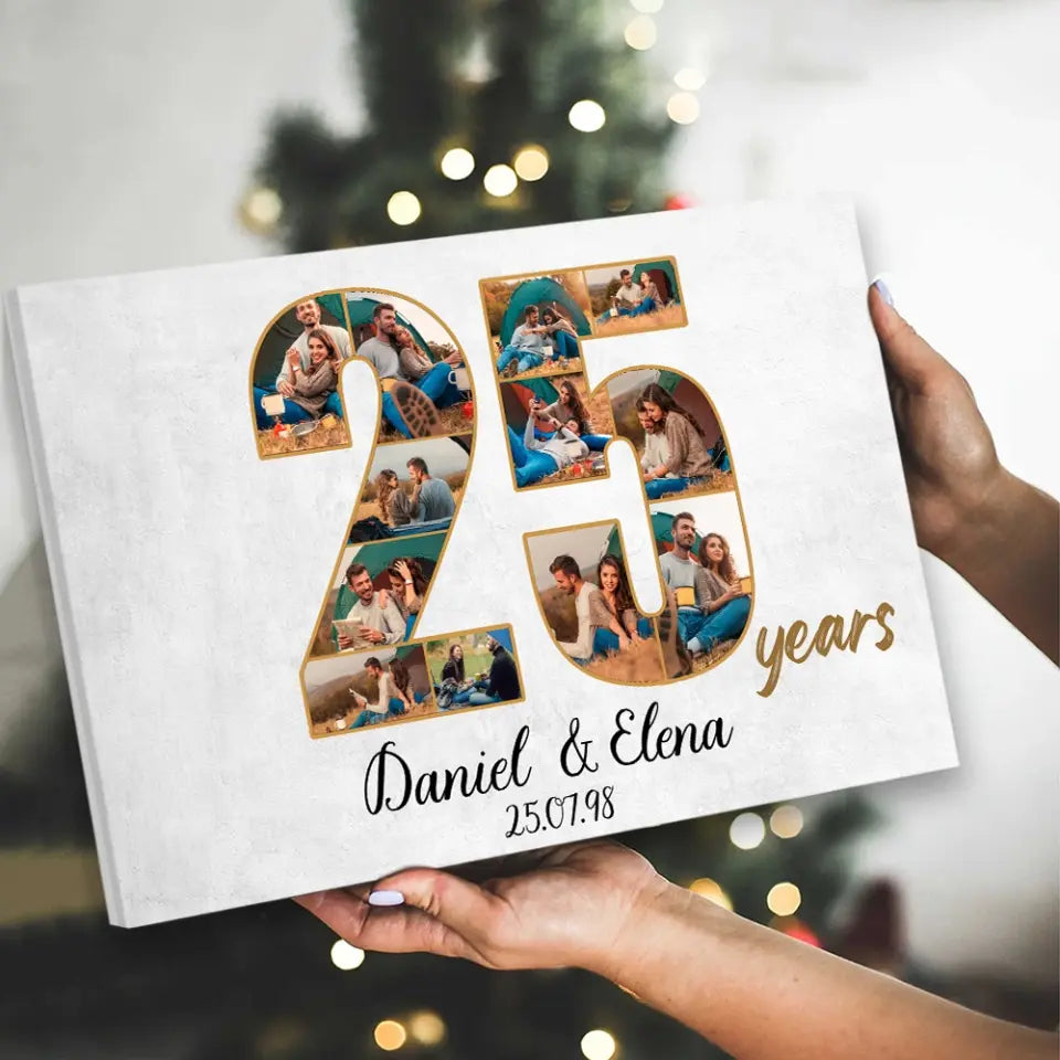 25 Years Anniversary - Canvas Wall Art - Gift For 25 Year Anniversary Birthday | 307IHPNPCA859