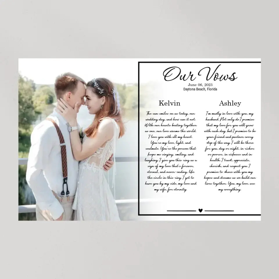 Our Vows - Personalized Canvas Poster - Wedding Gift For Couple | 305IHPBNCA609