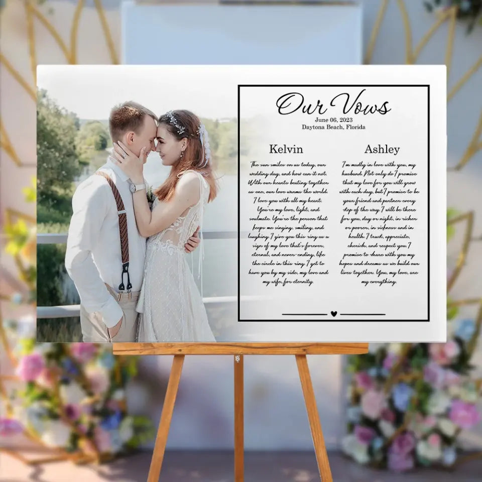 Our Vows - Personalized Canvas Poster - Wedding Gift For Couple | 305IHPBNCA609