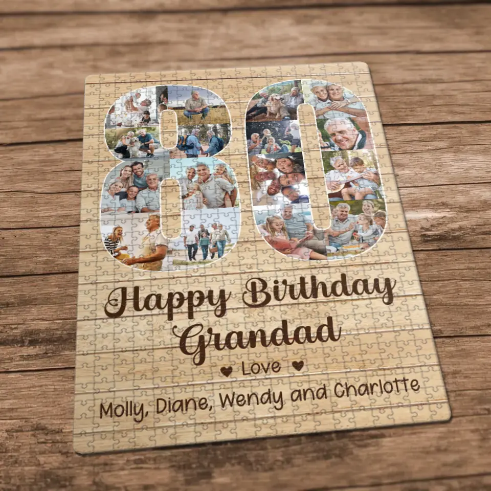 80 Years Birthday Gift - Personalized Puzzle - Birthday Gift For Dad Mom Grandpa Grandma | 306IHPBNPZ786