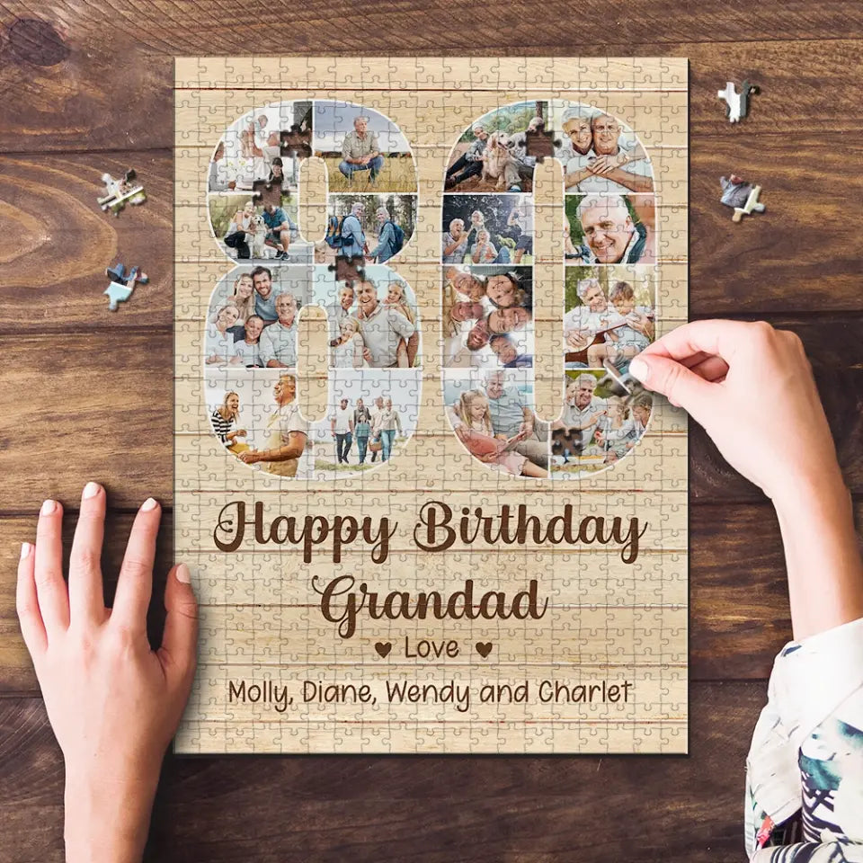 80 Years Birthday Gift - Personalized Puzzle - Birthday Gift For Dad Mom Grandpa Grandma | 306IHPBNPZ786