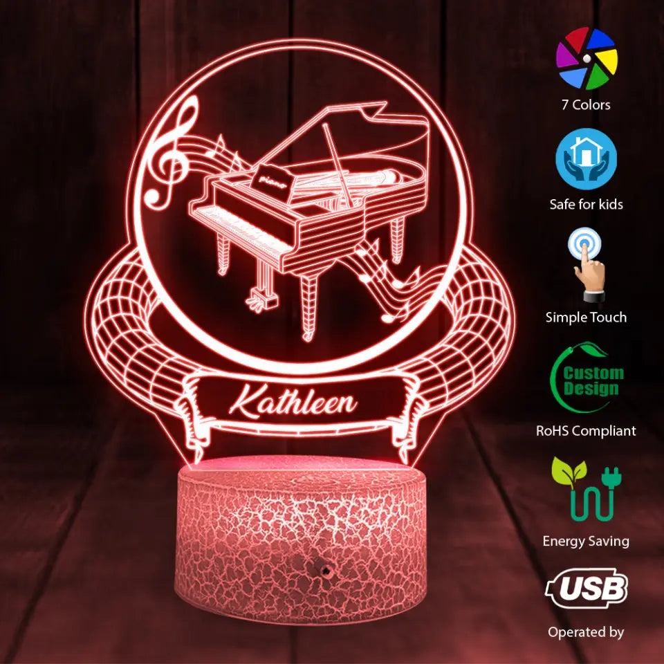 Music Piano Lovers - Personalized LED Light - Gift For Music Lovers