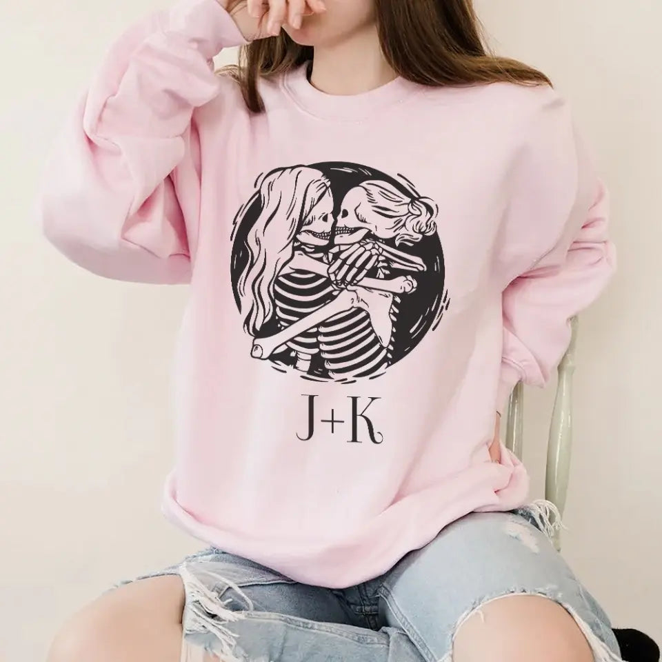 Lesbian Couple - Personalized Sweatshirt - Halloween Gifts | 308IHPBNTS901