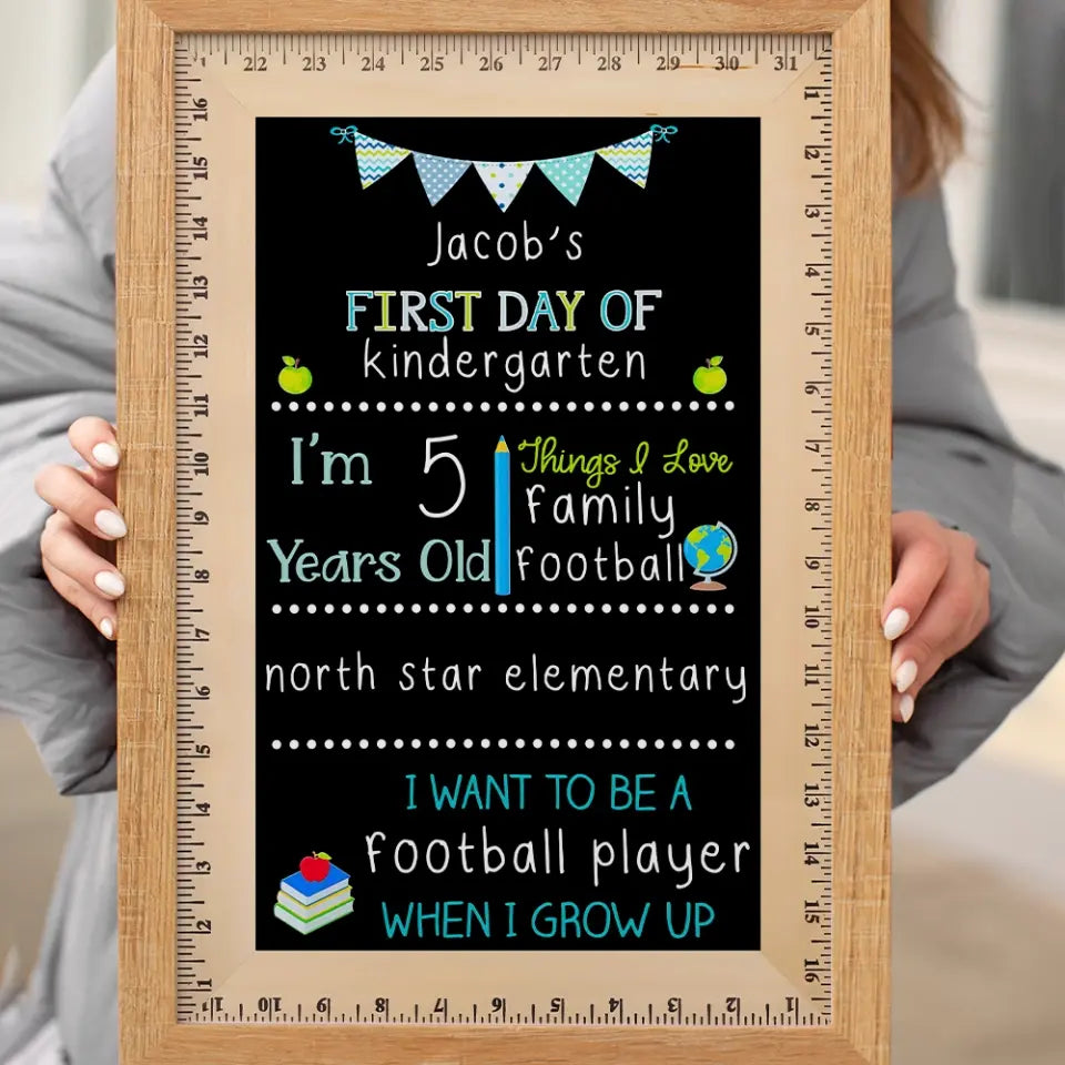 First Day Of School - Handwriting Canvas - Gift For Kids Children | 308IHPBNCA982