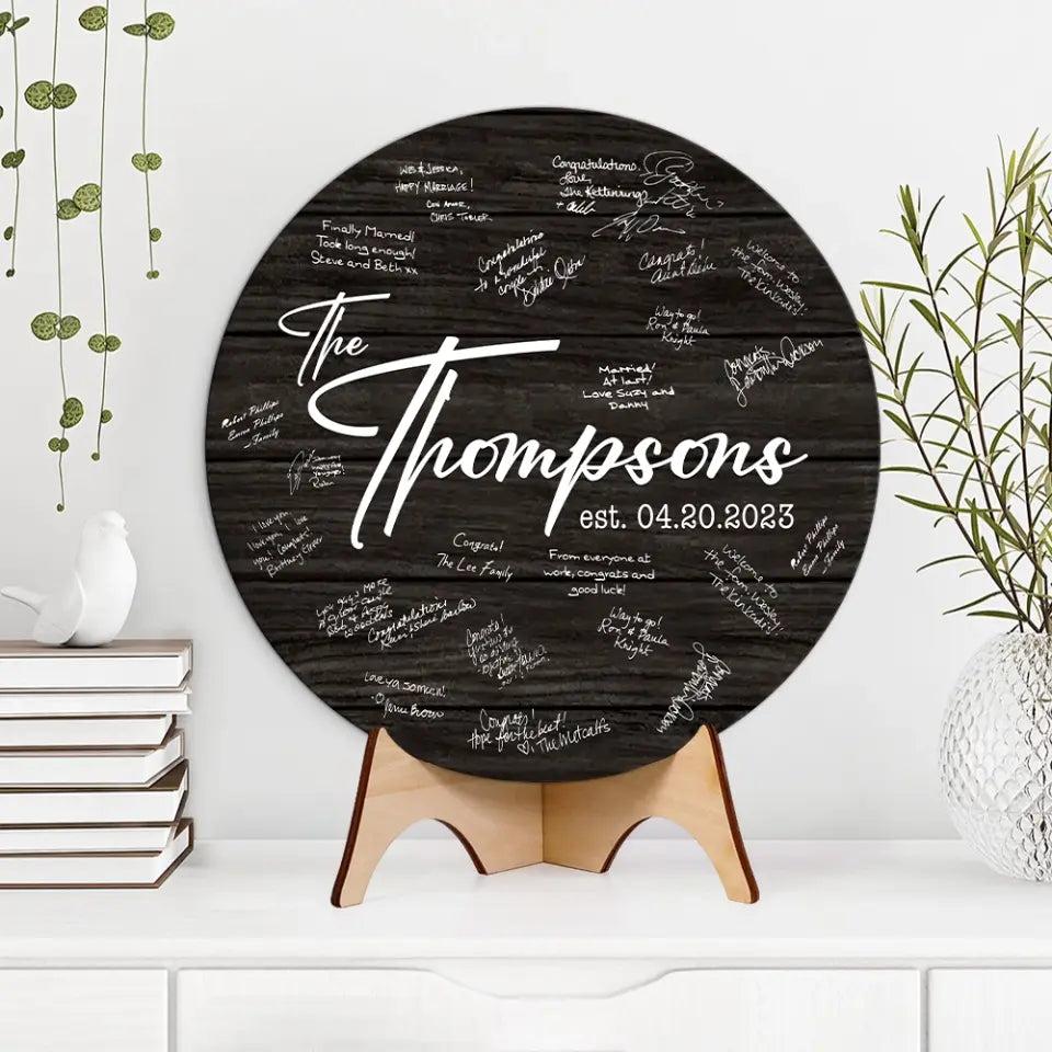 Bride And Groom Hand Writing Custom Wooden Art Wedding Gift For Couples