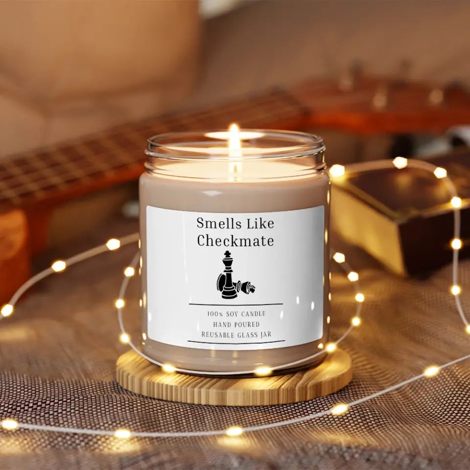 Smells Like Checkmate Personalized Scented Candle Gift For Chess Lovers