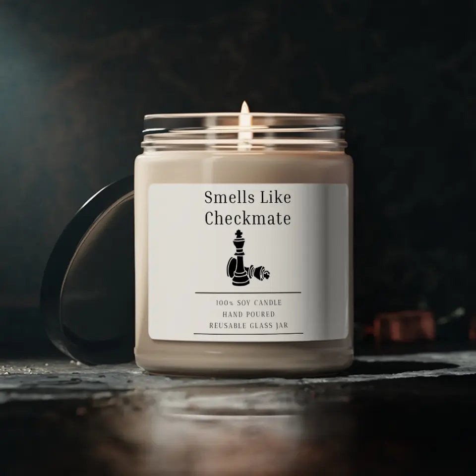 Smells Like Checkmate Personalized Scented Candle Gift For Chess Lovers
