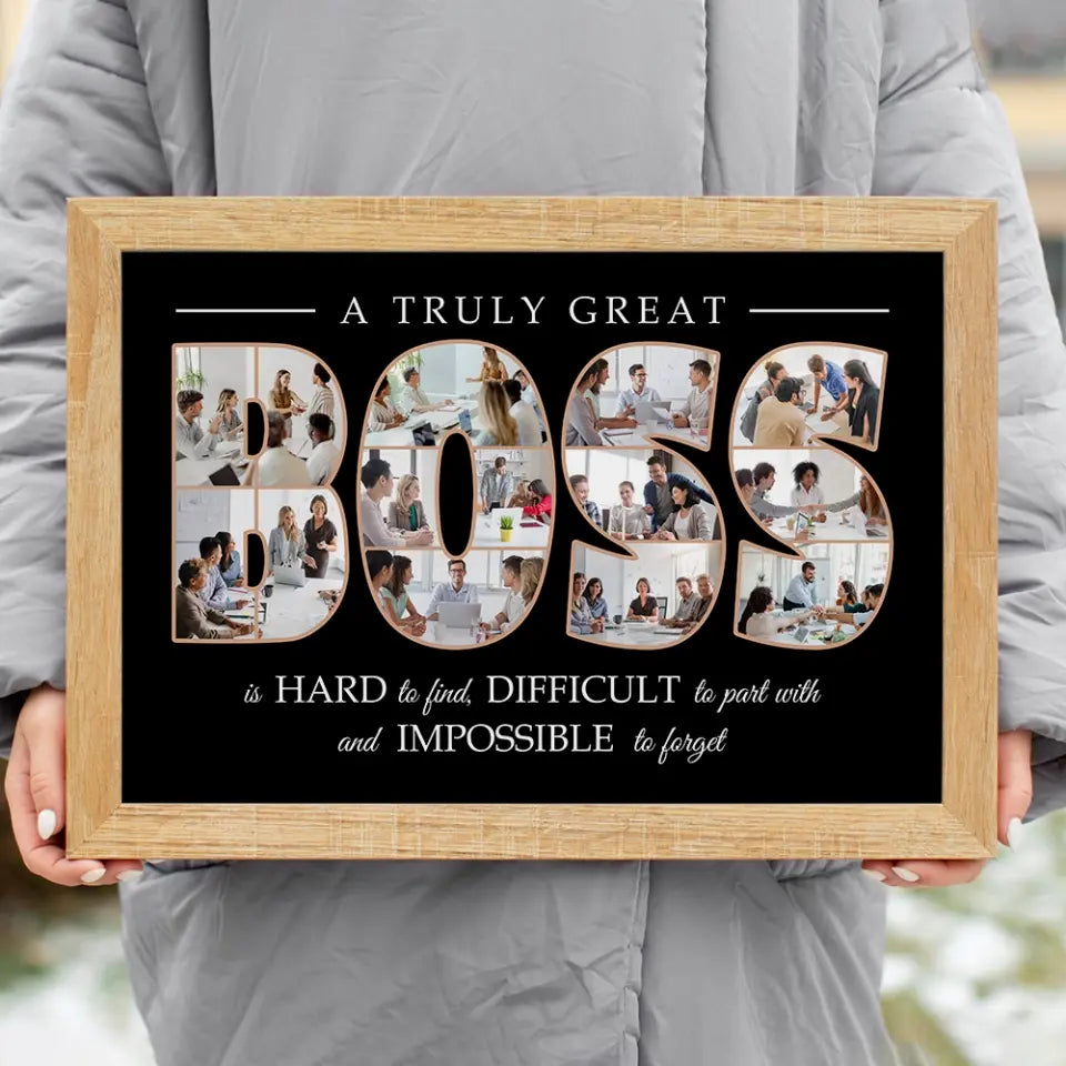 A Truly Great Boss Is Hard To Find - Custom Canvas Poster Wall Art - Thank You, Appreciation Gift For Boss from Employees