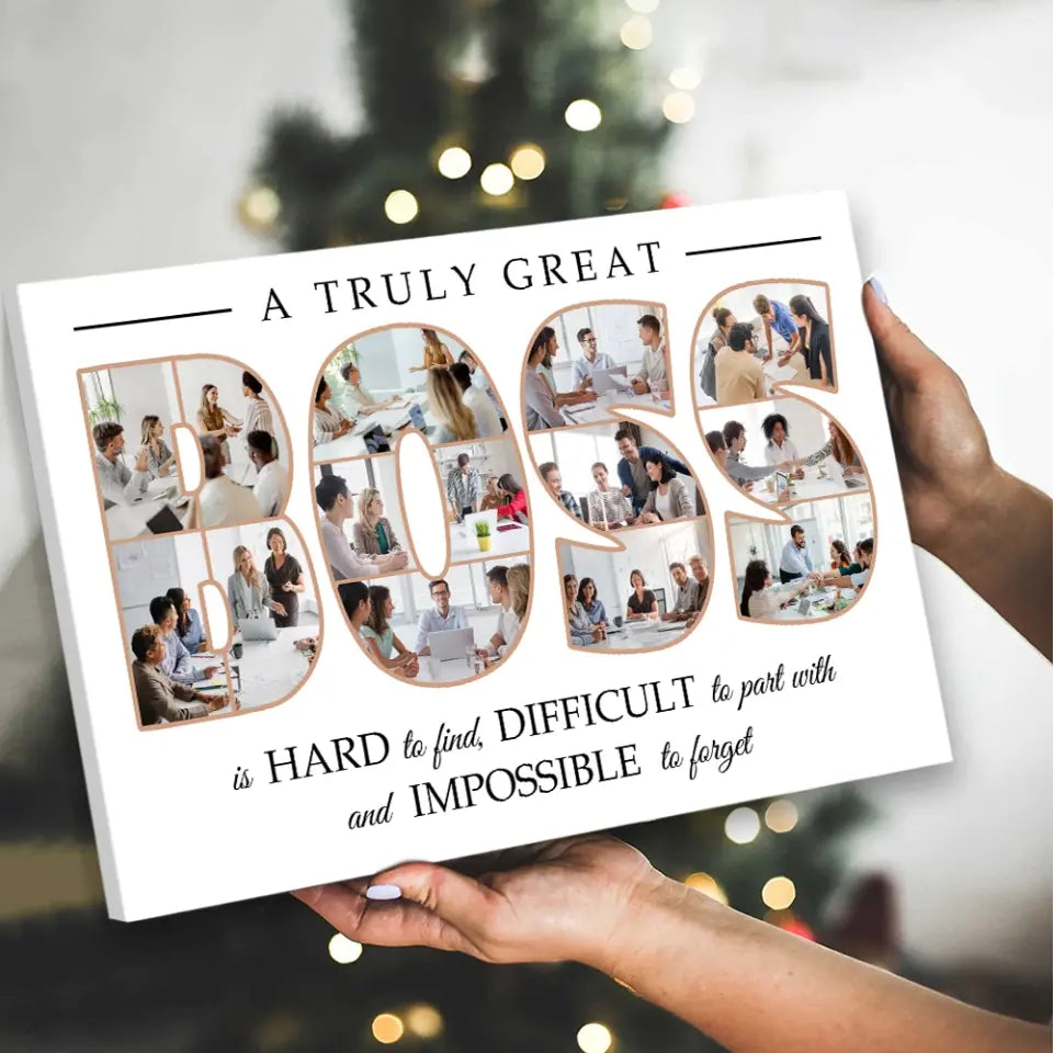 A Truly Great Boss Is Hard To Find - Custom Canvas Poster Wall Art - Thank You, Appreciation Gift For Boss from Employees