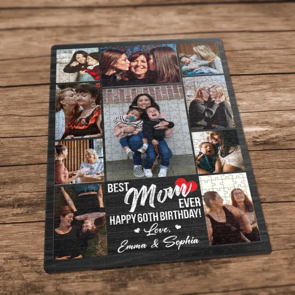 Best Mom Ever Happy Birthday - Rectangle Puzzle Custom Photos - Gift for Mom on Birthday