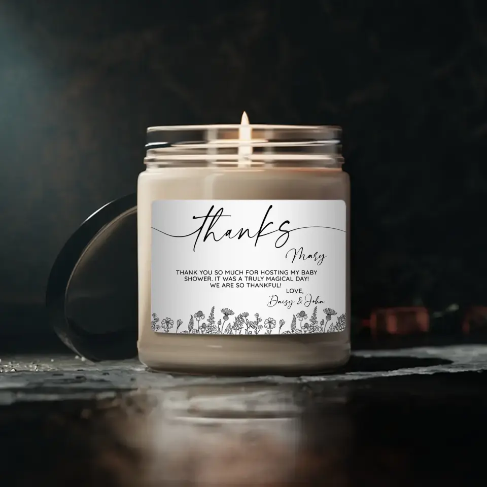 Thank You So Much For Hosting My Baby Shower Personalized Scented Candle
