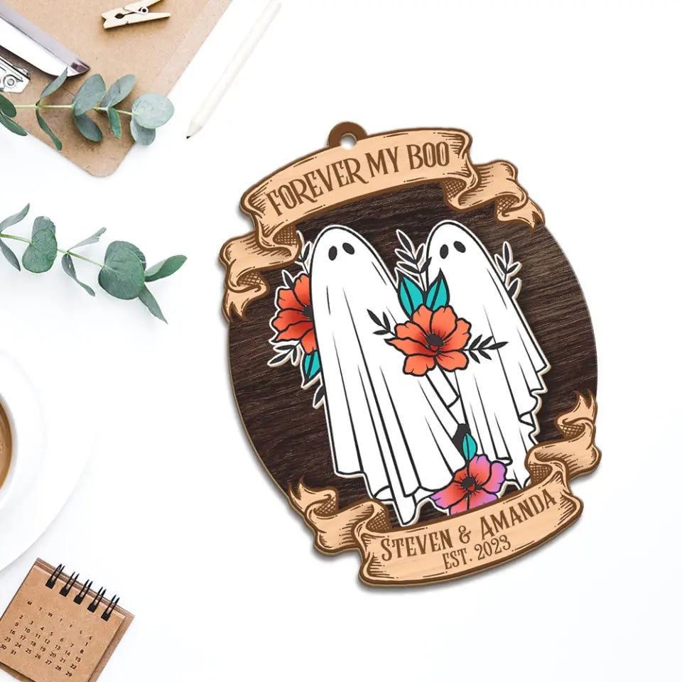 Couple Ghost Forever My Boo - Shape Ornament 2 Sides - Couple Gift For Halloween Christmas | 309IHPLNOR1005