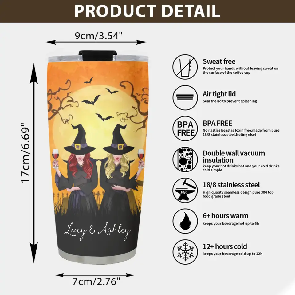 I Hope We're Friends Until We Die Witches Custom Tumbler Halloween Gift For Her