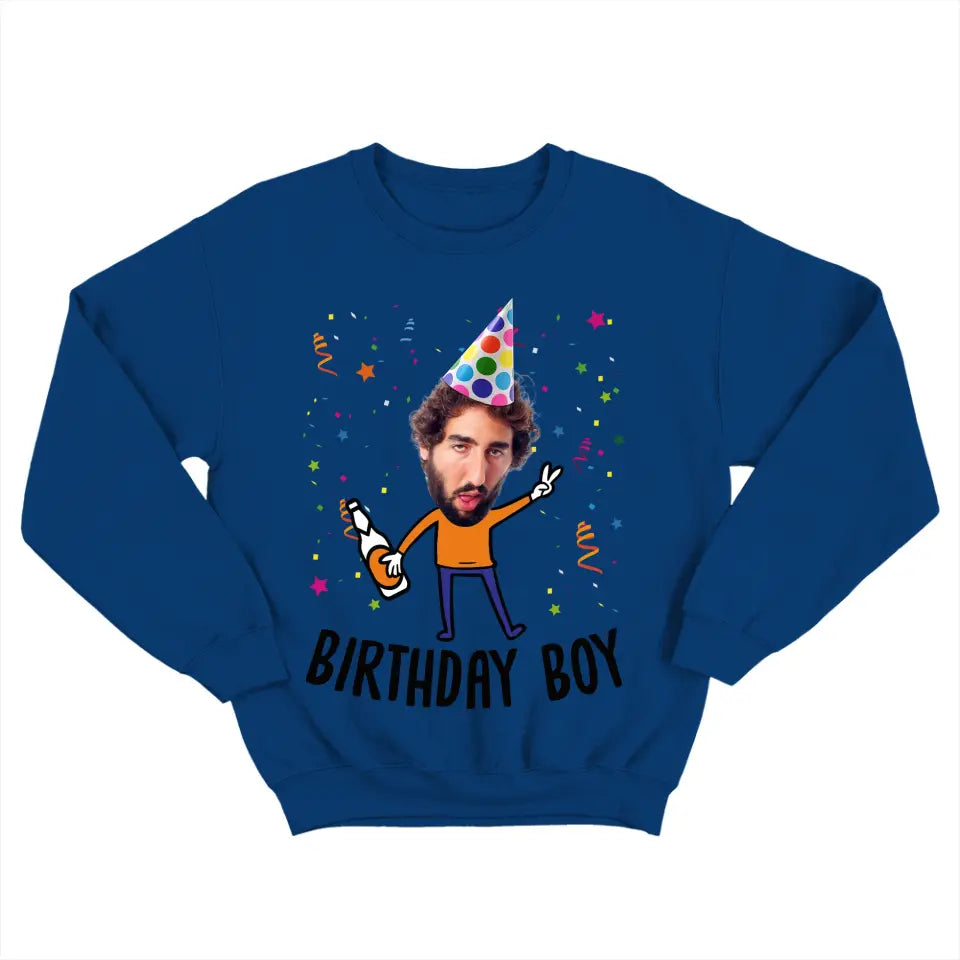 Birthday Girl/Boy with Confetti - Funny T-shirt - Unisex Tee - Personalized Name - Custom Face - Birthday Gift for Female/Male Friend - Birthday Part Keepsake - 303ICNLNTS392