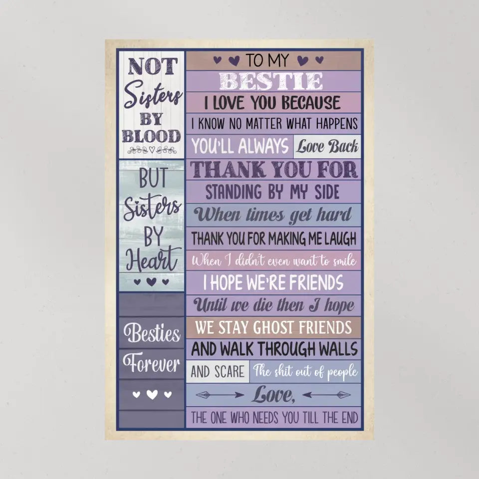 To My Bestie I Love You - Special Poster/Canvas - Anniversary Gift | 308IHPNPCA923